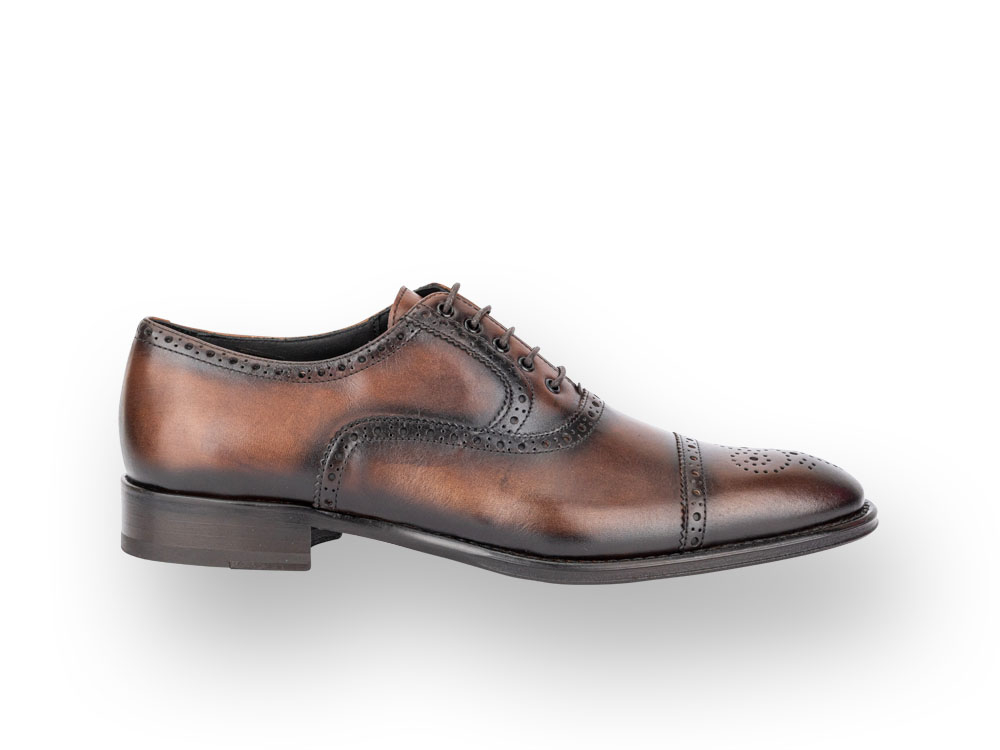 coffee deco leather men oxford wing brogue