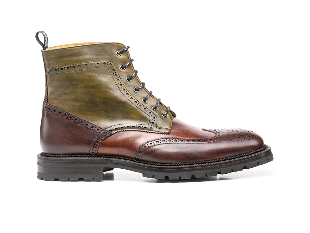 ankle wing brogue boot deco multicolor