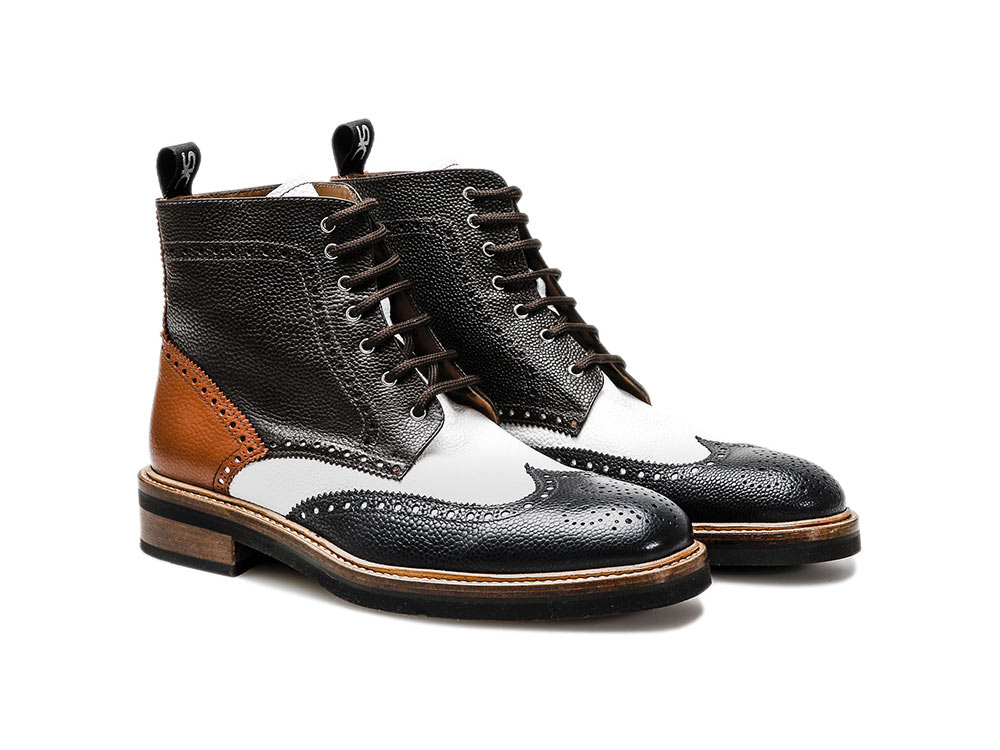 Shoes Mens Shoes Oxfords & Wingtips Men's Handmade leather brogue ankle boot italian vibram comfort sole 