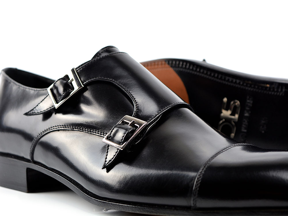 shiny black leather shoes