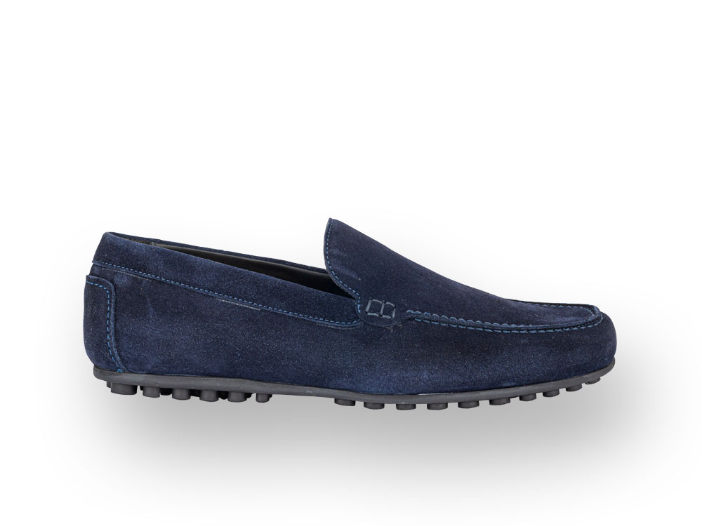 navy suede leather driver shoes